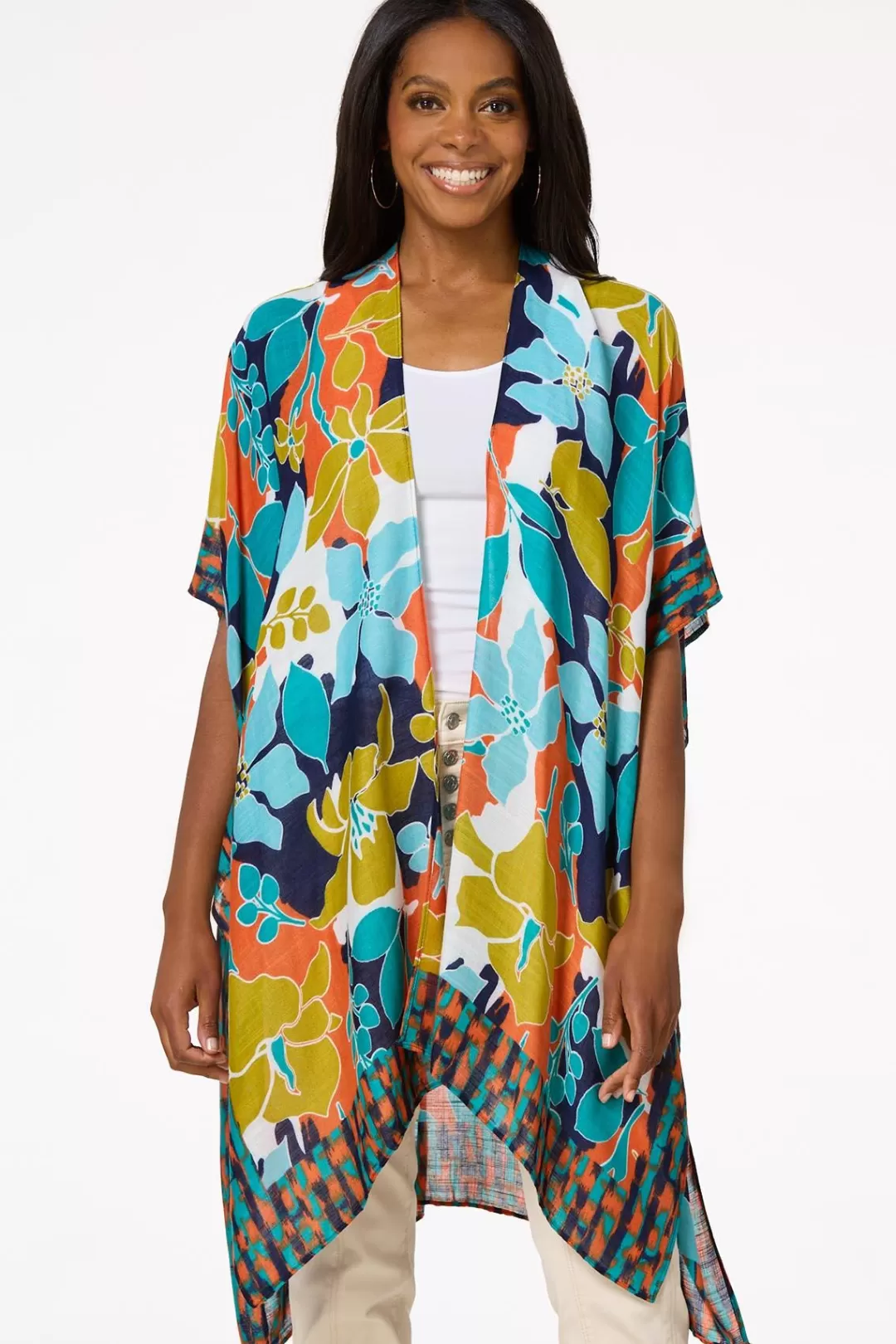 Cato Cover Ups | Tops | Abstract Floral Kimono