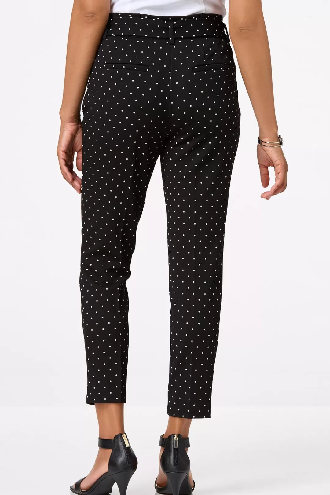 Cato Pants | Belted Polka Dot Pants