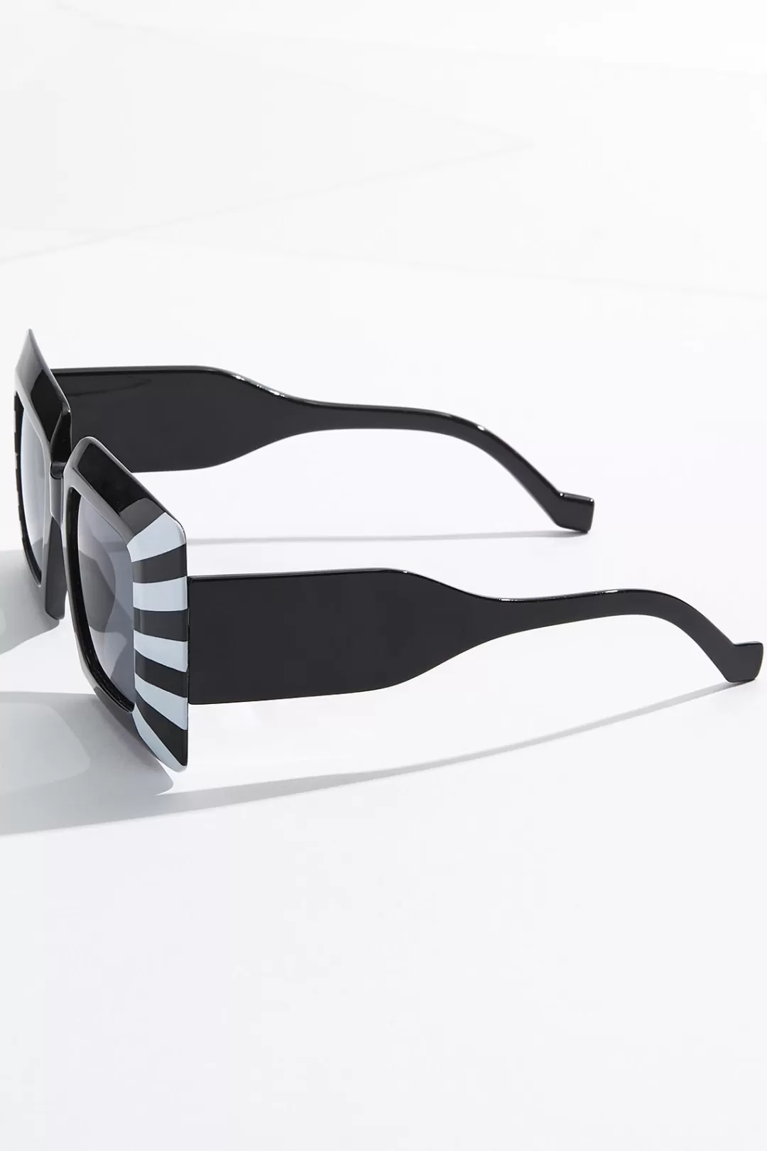 Cato Sunglasses | Black White Stripe Sunglasses