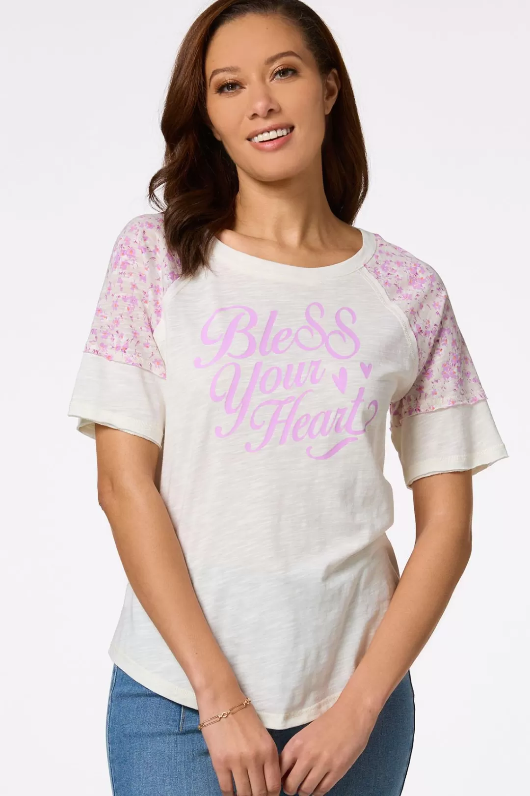 Cato Tops | Bless Your Heart Baseball Tee