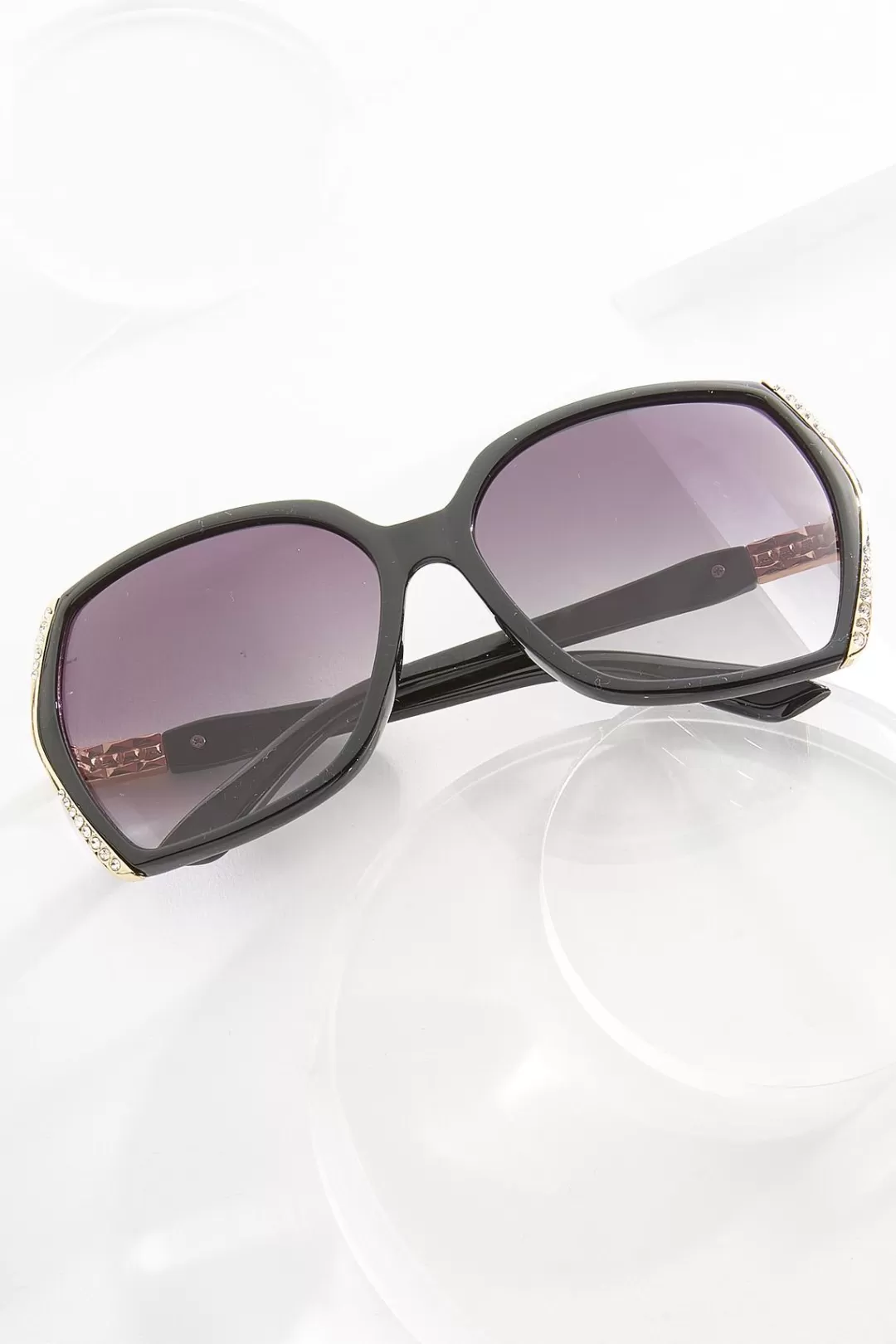 Cato Sunglasses | Bling Trim Black Sunglasses