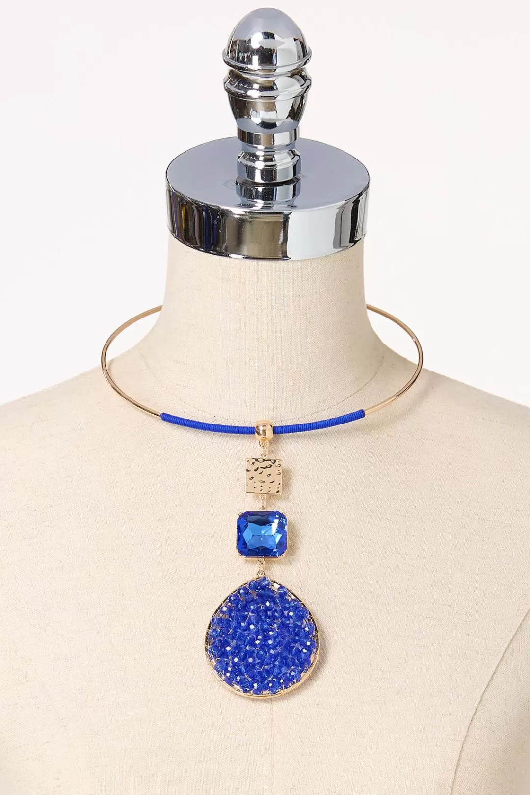 Cato Necklaces | Blue Glass Cluster Pendant Necklace