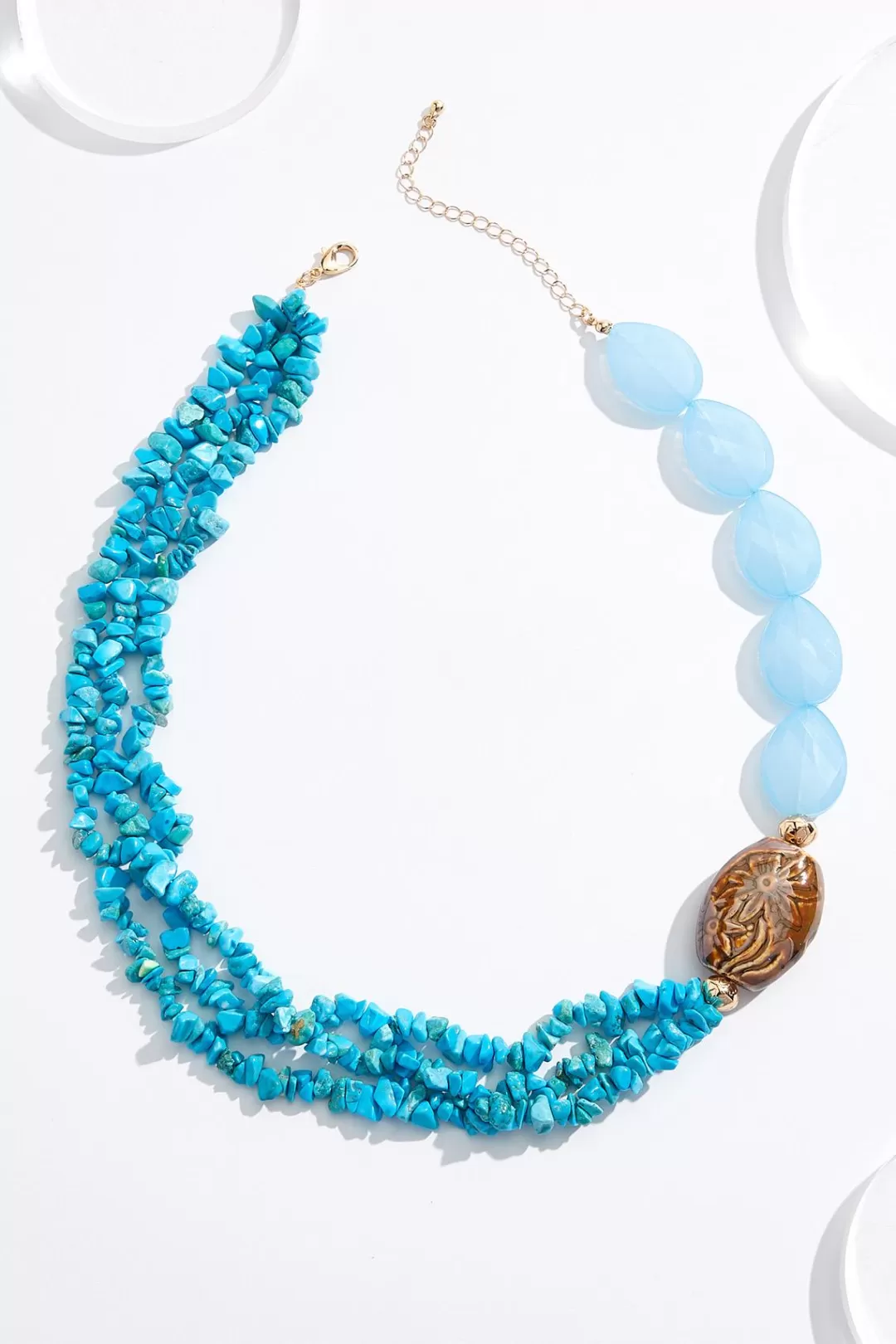 Cato Necklaces | Blue Stone Western Short Necklace