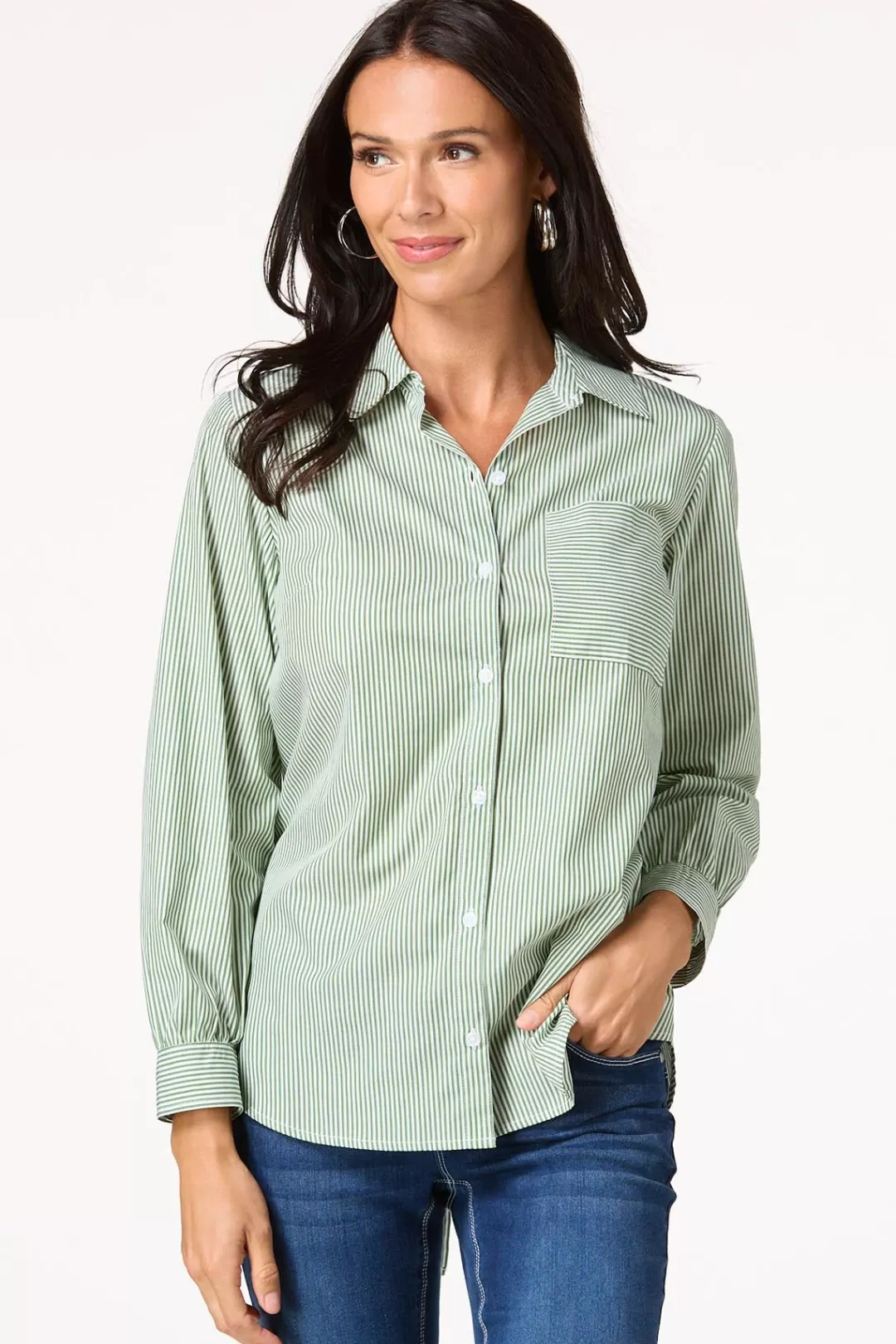 Cato Tops | Bow Back Detail Button Down Shirt