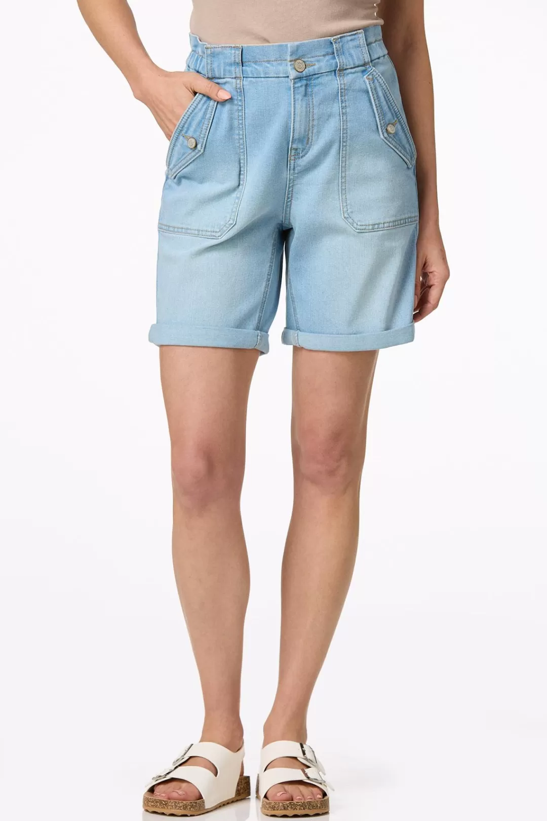 Cato Shorts | Jeans | Cinched Light Denim Shorts