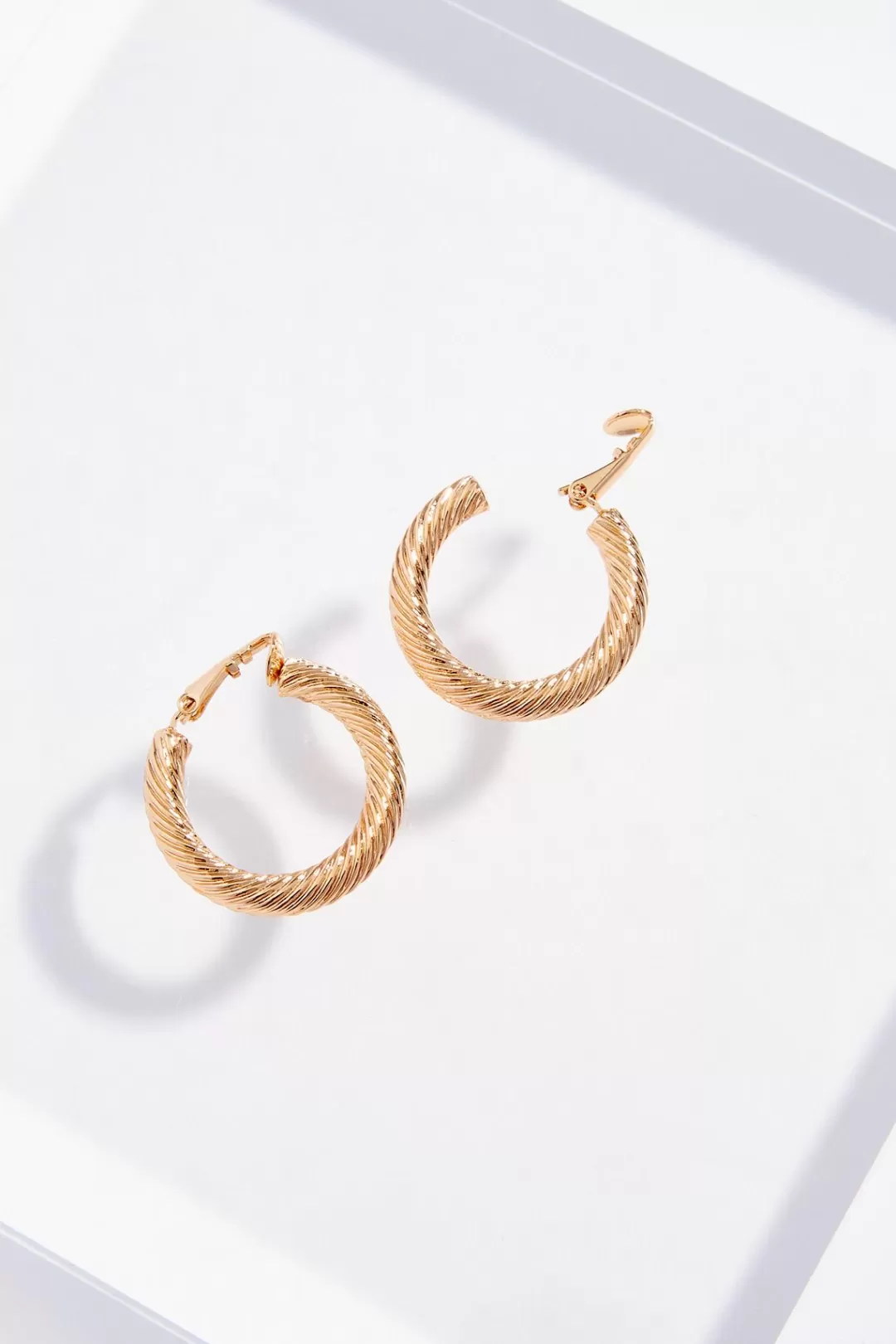 Cato Earrings | Clip- On Twisted Hoop Earrings