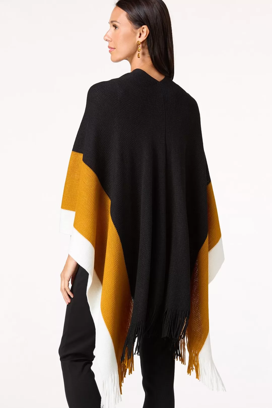 Cato Cold Weather | Colorblock Fringe Wrap