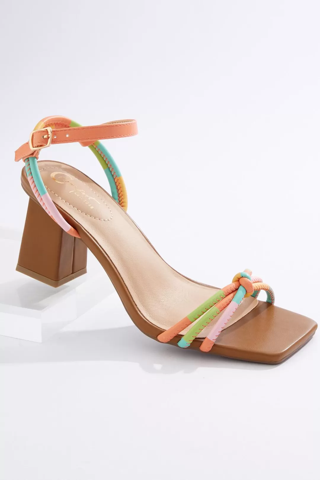 Cato Sandals | Heels | Colorblock Tube Strap Heeled Sandals