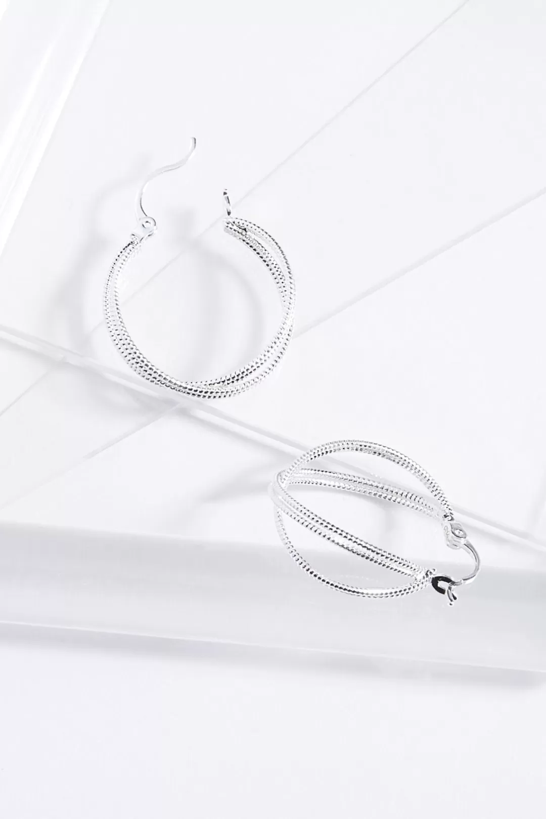 Cato Earrings | Criss Cross Metal Hoop Earrings