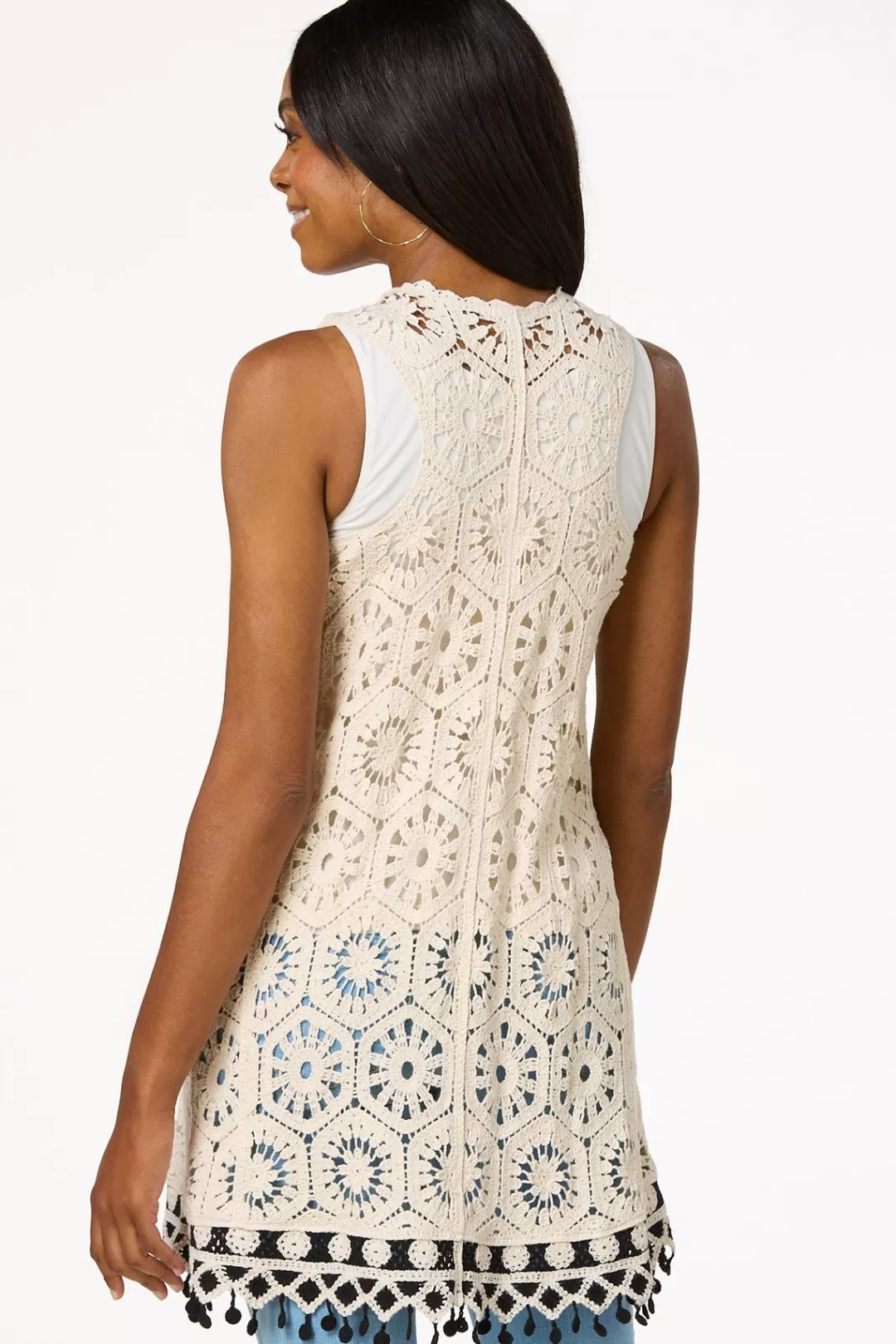 Cato Tops | Crochet Medallion Vest