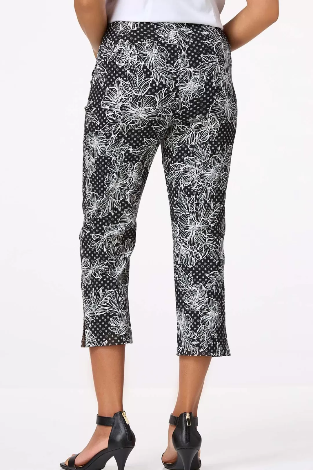 Cato Pants | Cropped Contrast Floral Pants