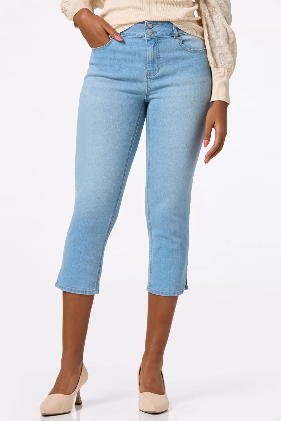 Cato Jeans | Cropped Light Wash Jeans