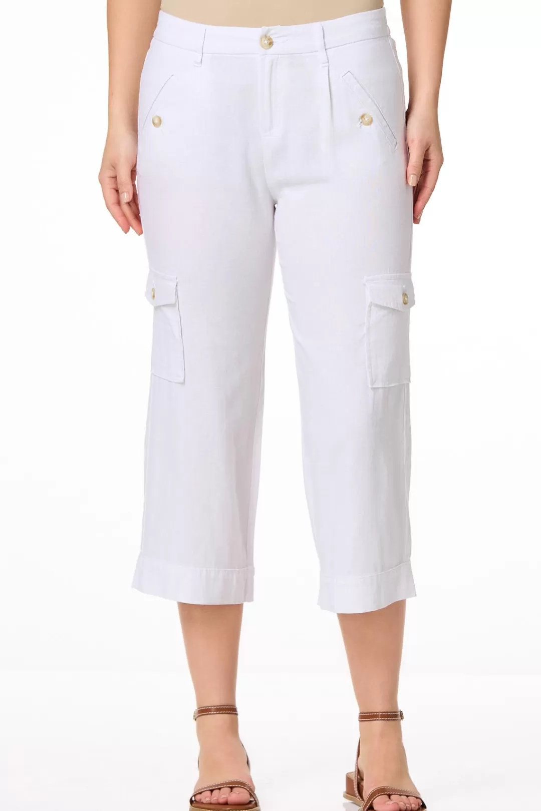 Cato Pants | Cropped Linen Cargo Pants