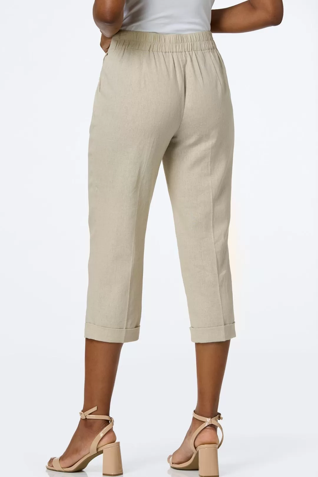 Cato Suiting | Pants | Cropped Natural Linen Pants