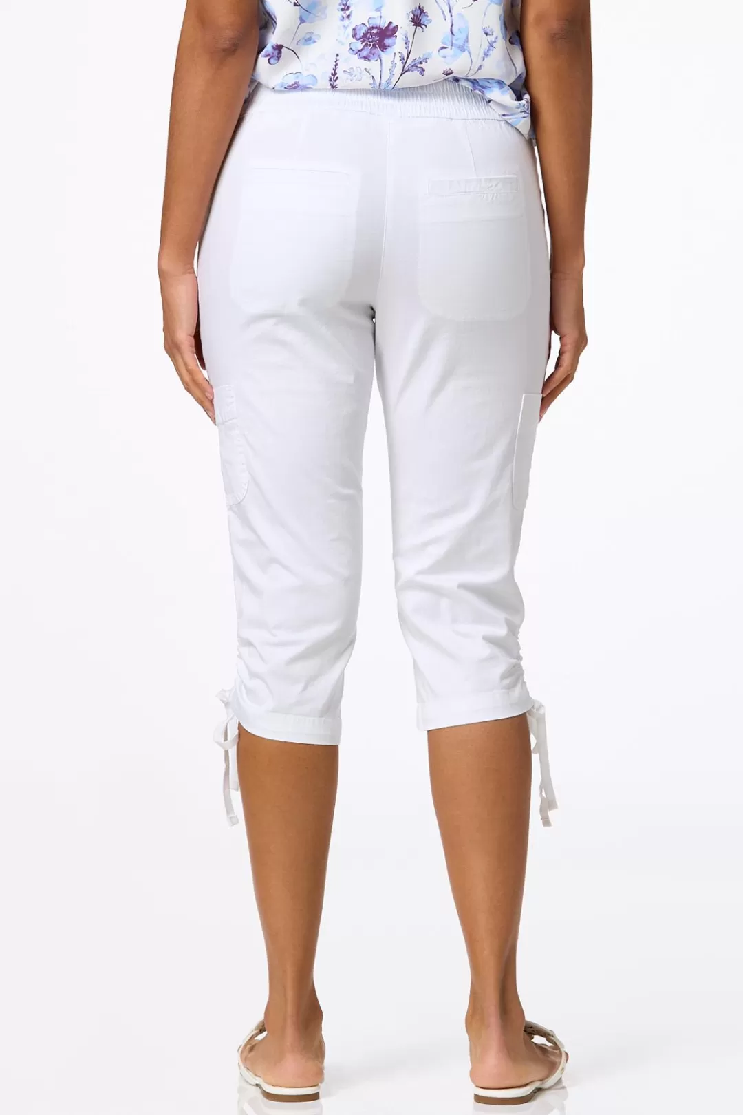 Cato Pants | Cropped Ruched Hem Utility Pants