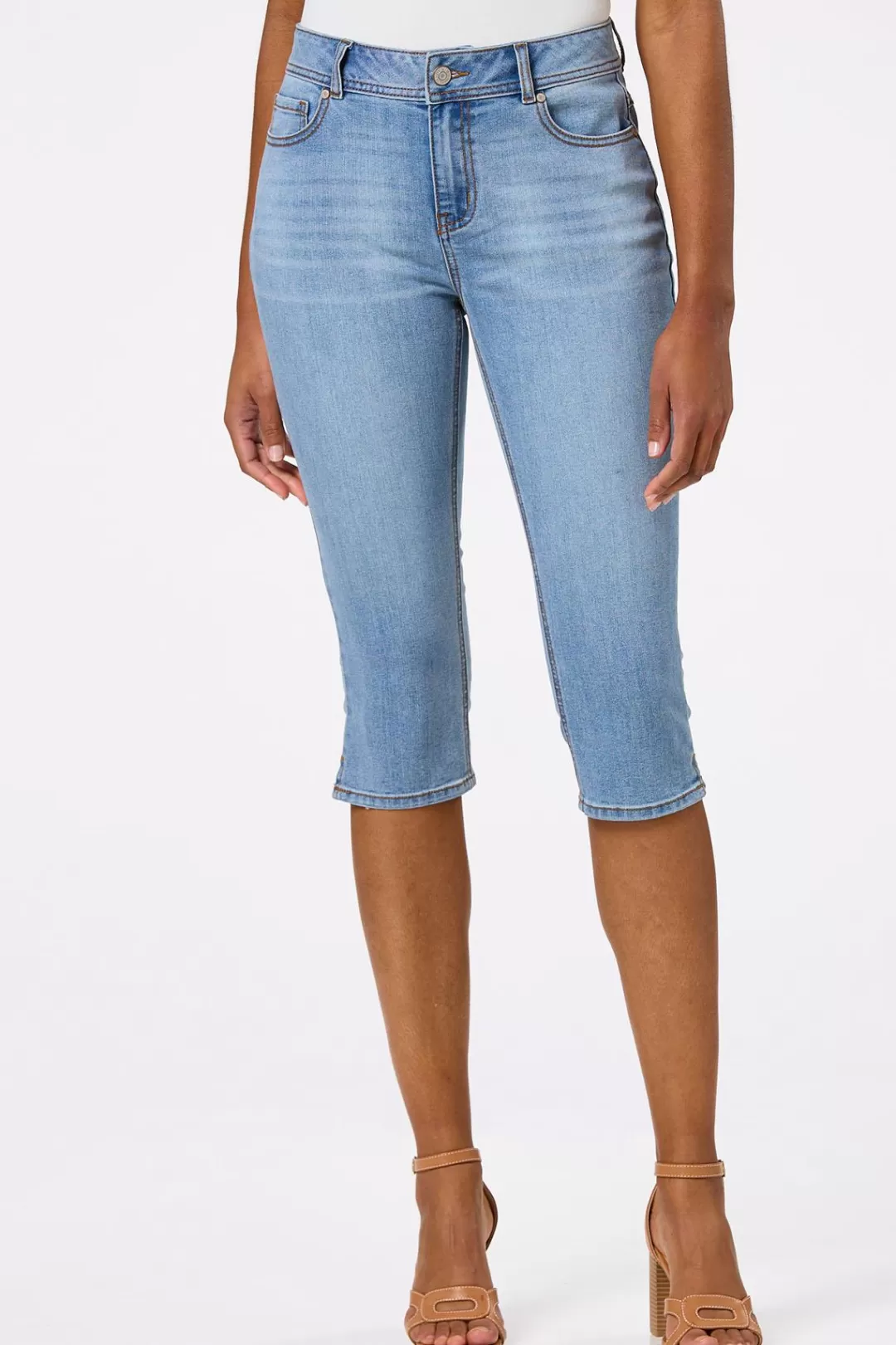 Cato Jeans | Cropped Slit Hem Skinny Jeans