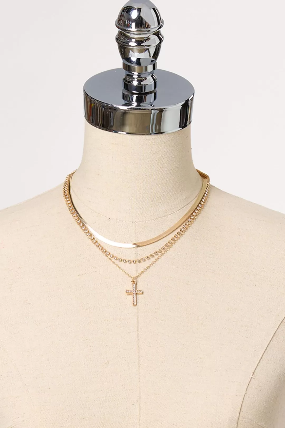 Cato Inspirational | Sets | Cross Charm Delicate Layer Necklace Set