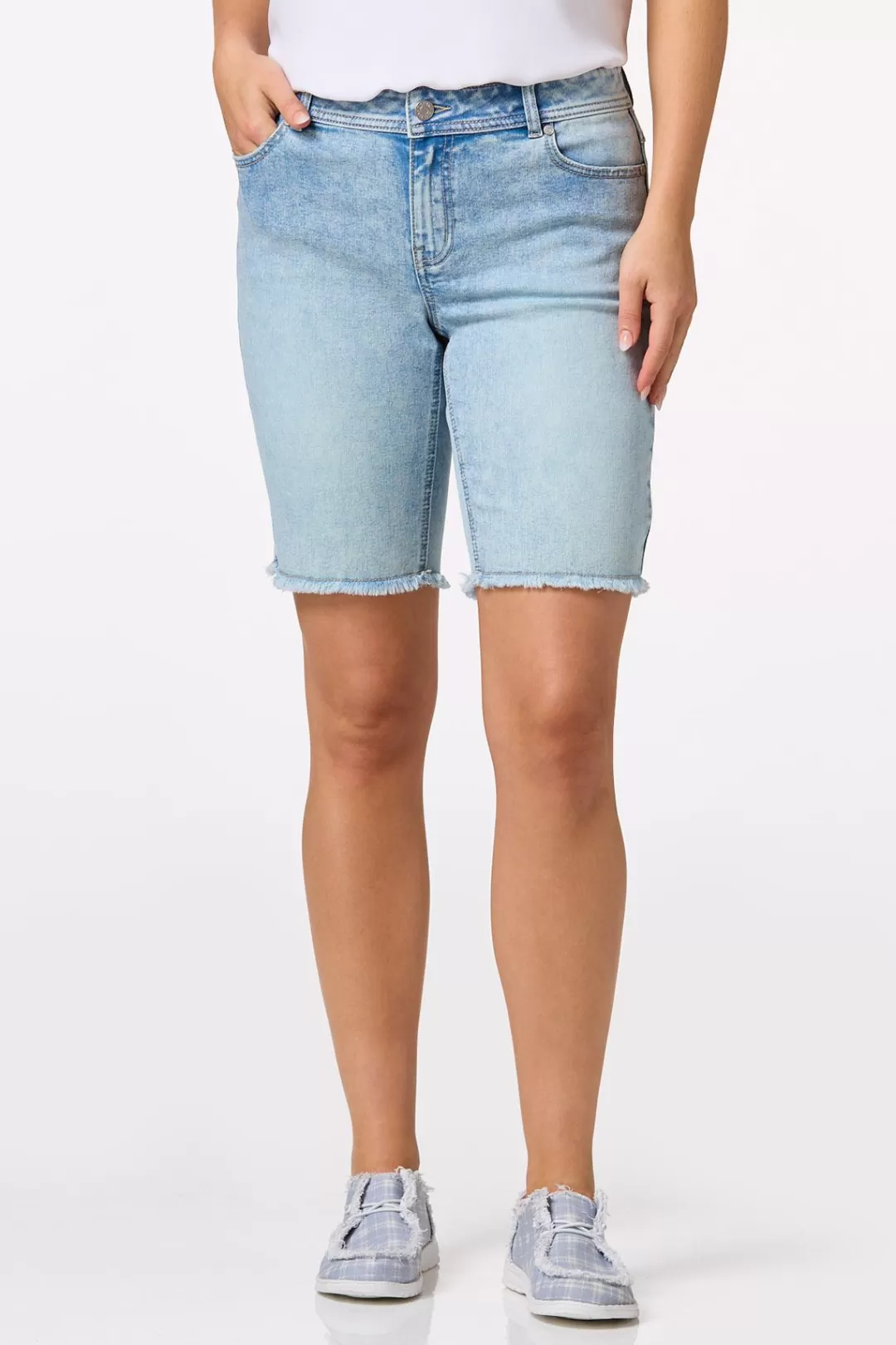 Cato Jeans | Shorts | Curvy Frayed Denim Shorts