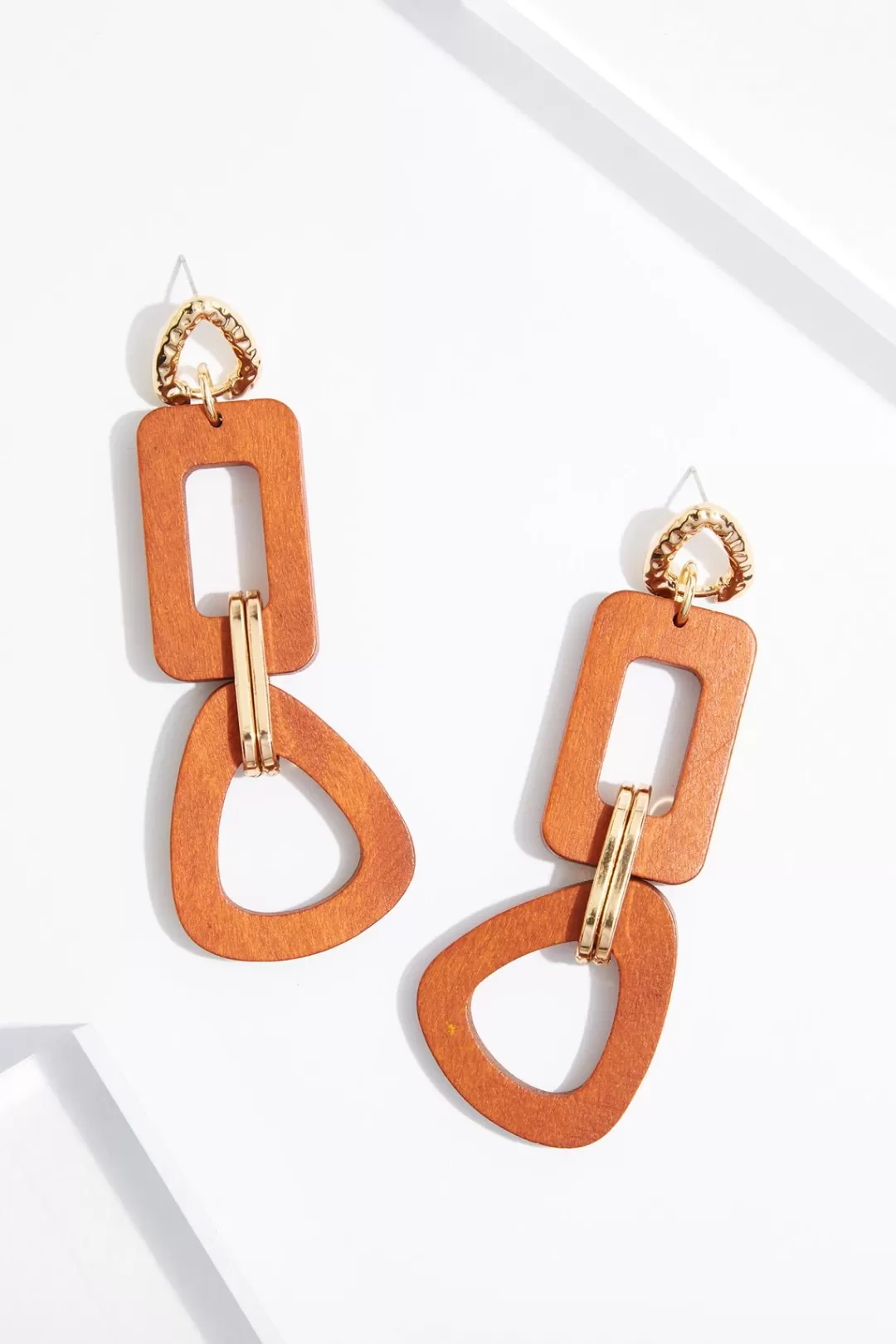 Cato Earrings | Cutout Wood Shape Earrings