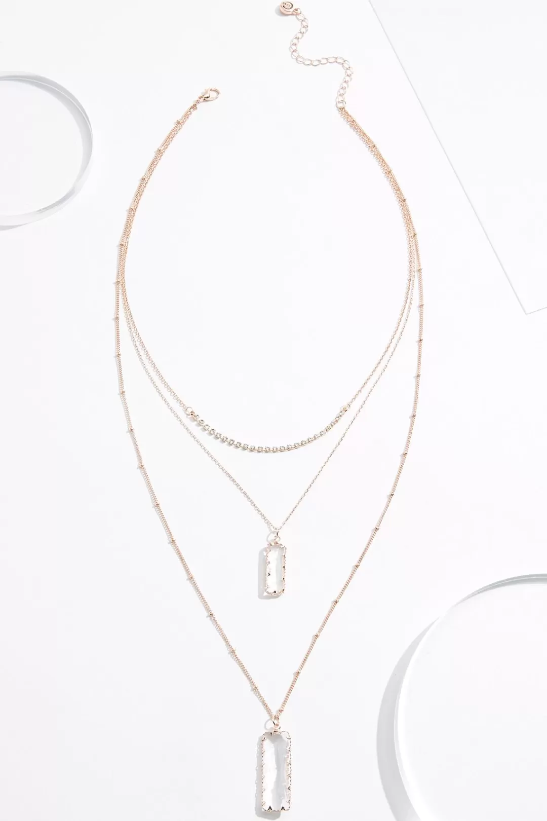 Cato Necklaces | Delicate Glass Pendant Layered Necklace