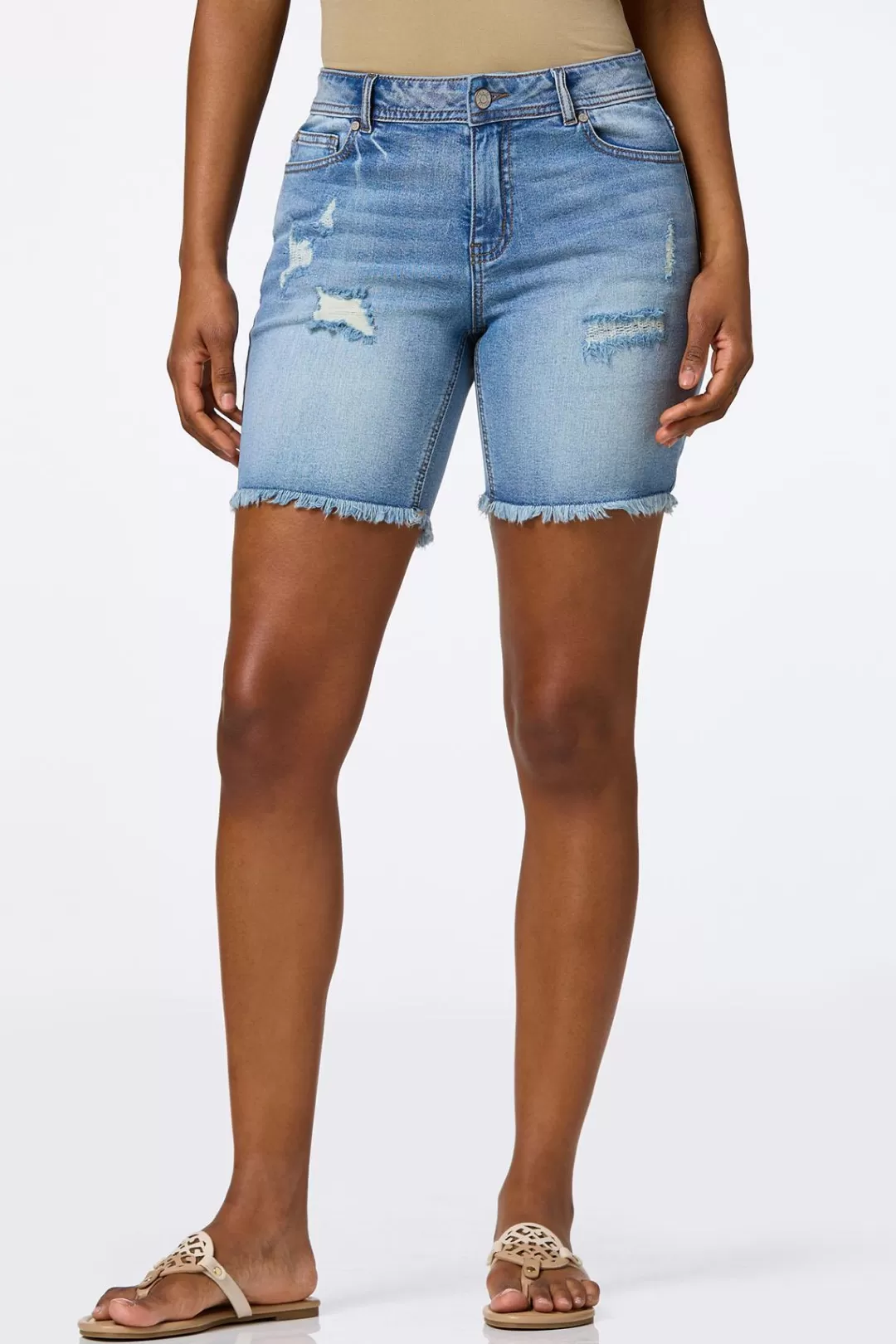 Cato Shorts | Jeans | Distressed High Rise Denim Shorts