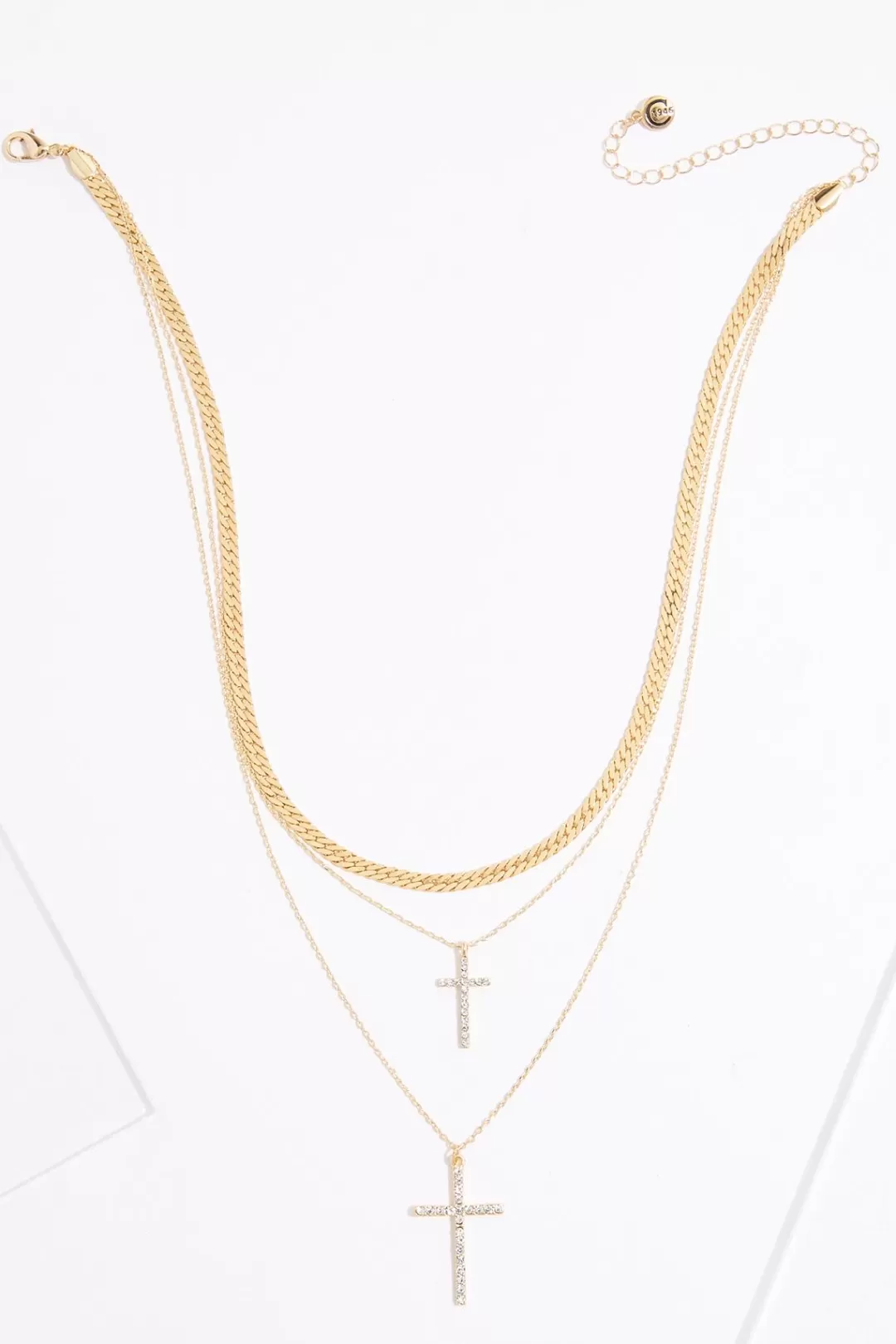 Cato Inspirational | Necklaces | Double Cross Layered Necklace