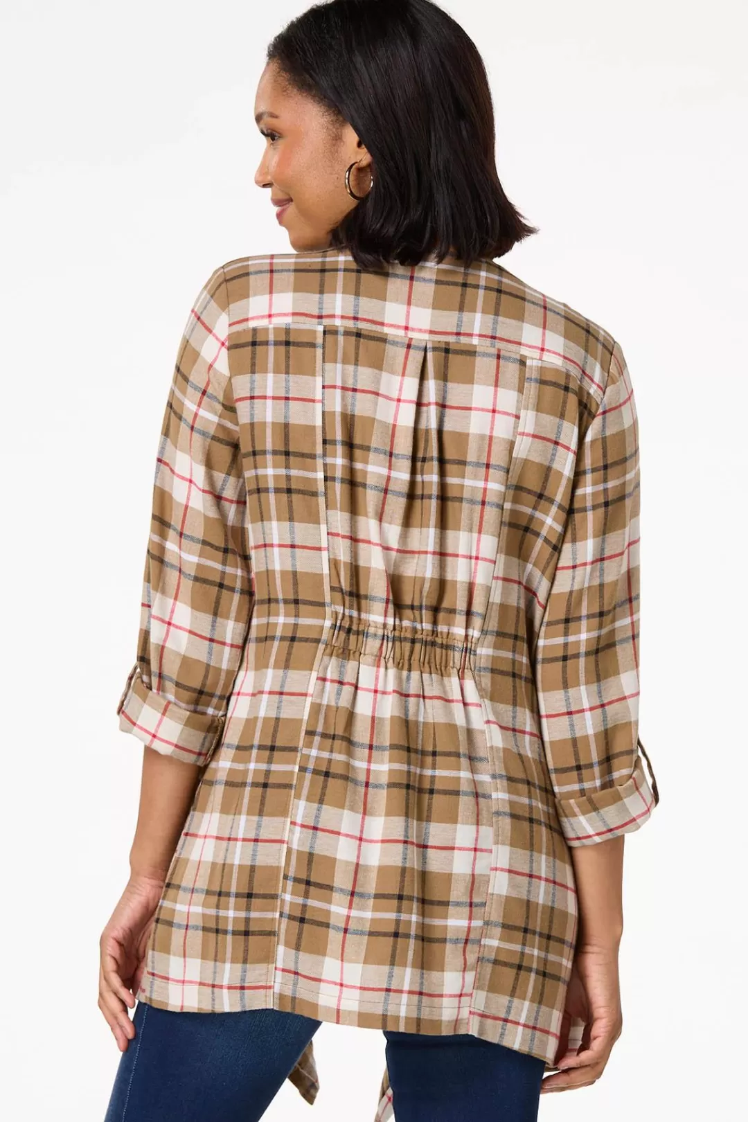 Cato Jackets & Vests | Draped Plaid Cardigan