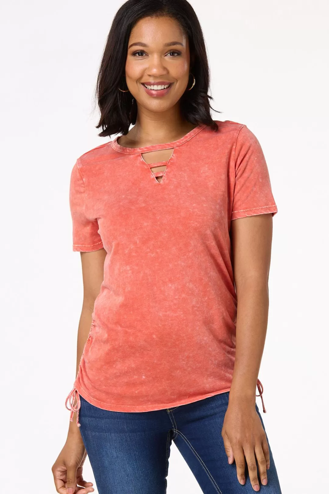 Cato Tops | Drawstring Side Tee