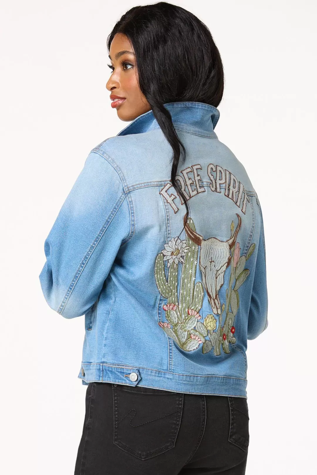 Cato Jackets & Vests | Jeans | Embroidered Free Spirit Denim Jacket