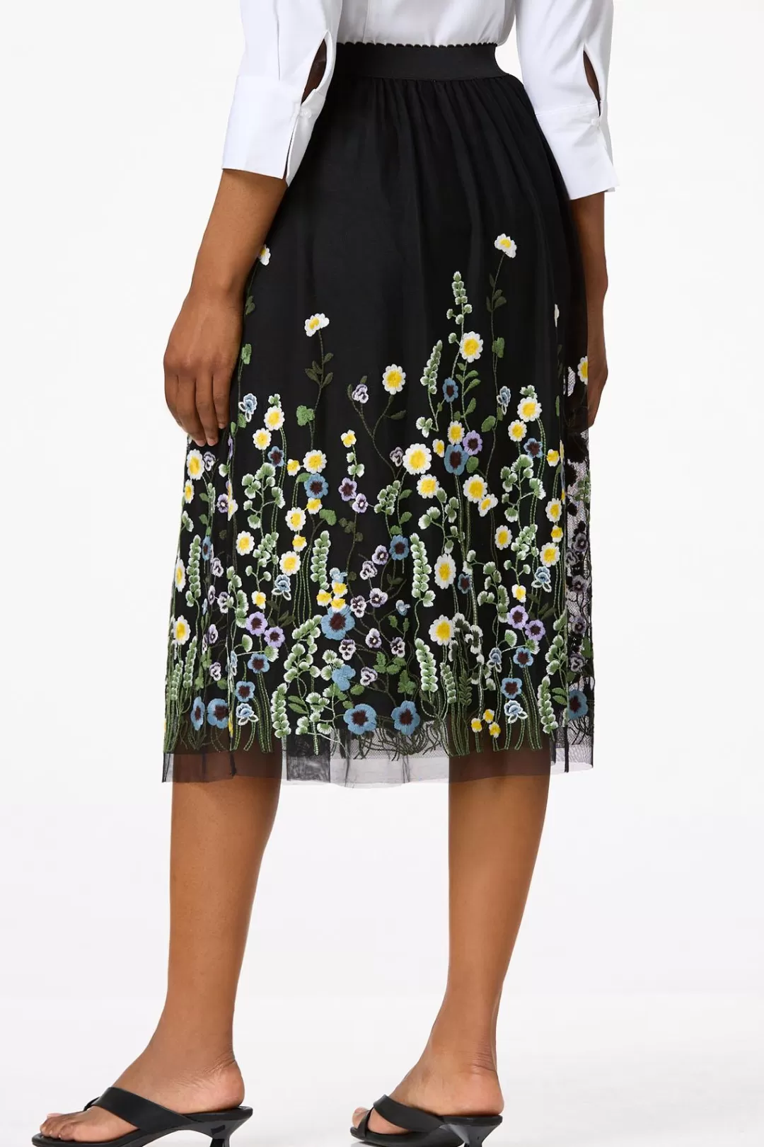 Cato Skirts | Embroidered Mesh Skirt