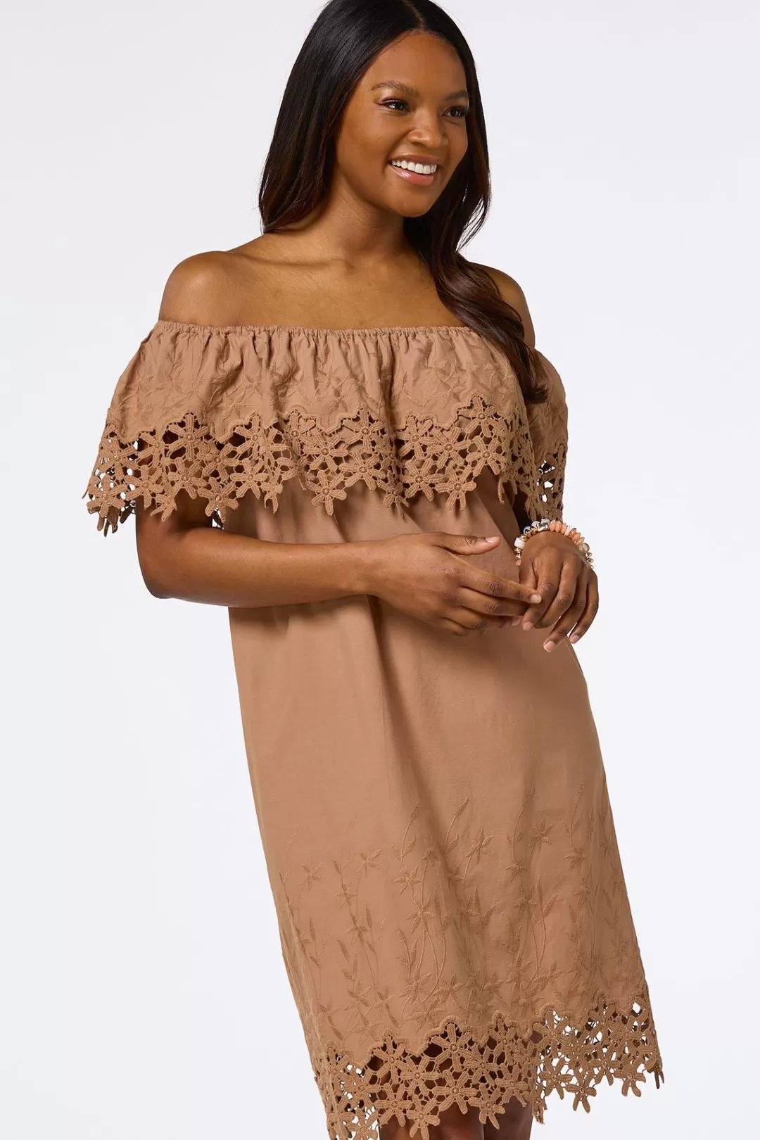 Cato Dresses | Embroidered Off Shoulder Dress