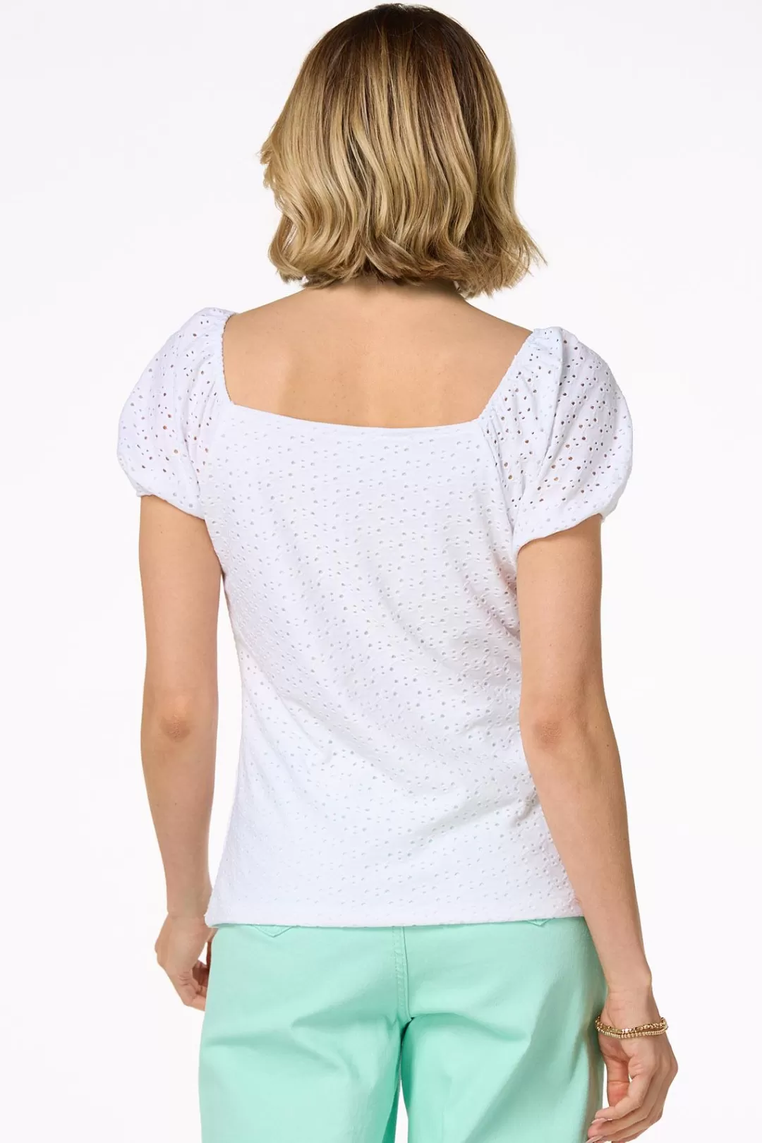 Cato Tops | Eyelet Sweetheart Top