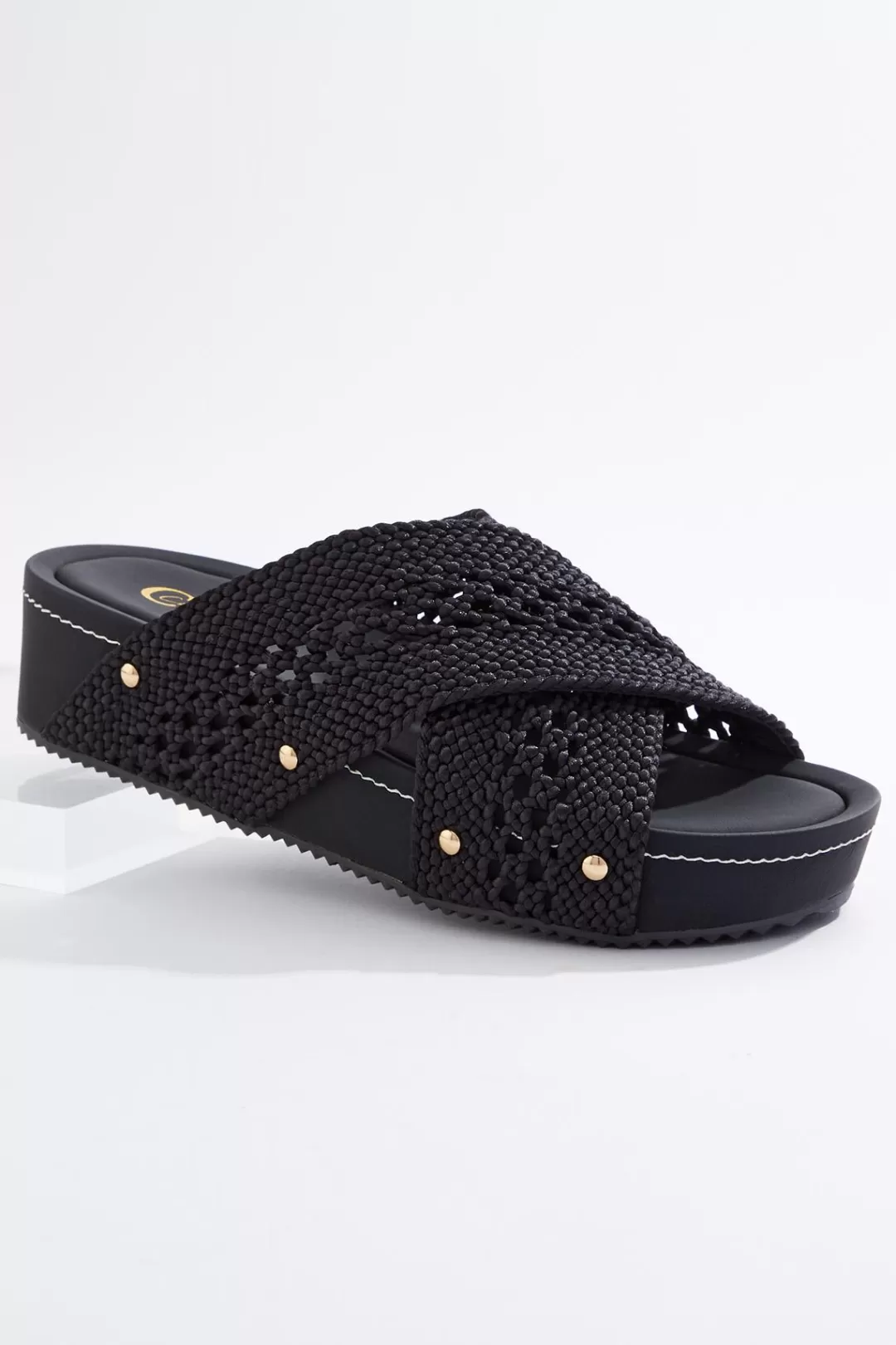 Cato Sandals | Fabric Crossband Wedge Sandals