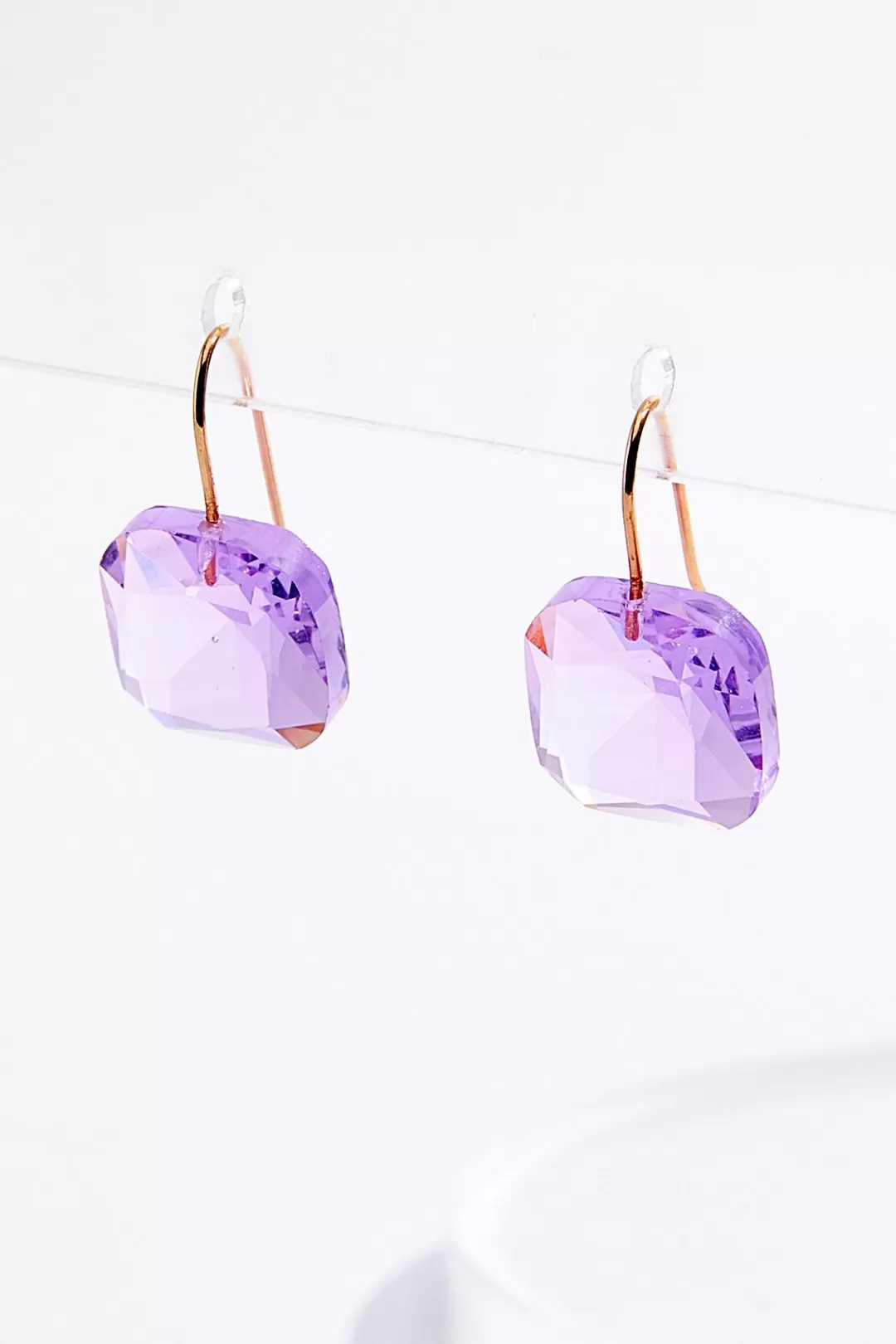 Cato Earrings | Faceted Square Dangle Earrings