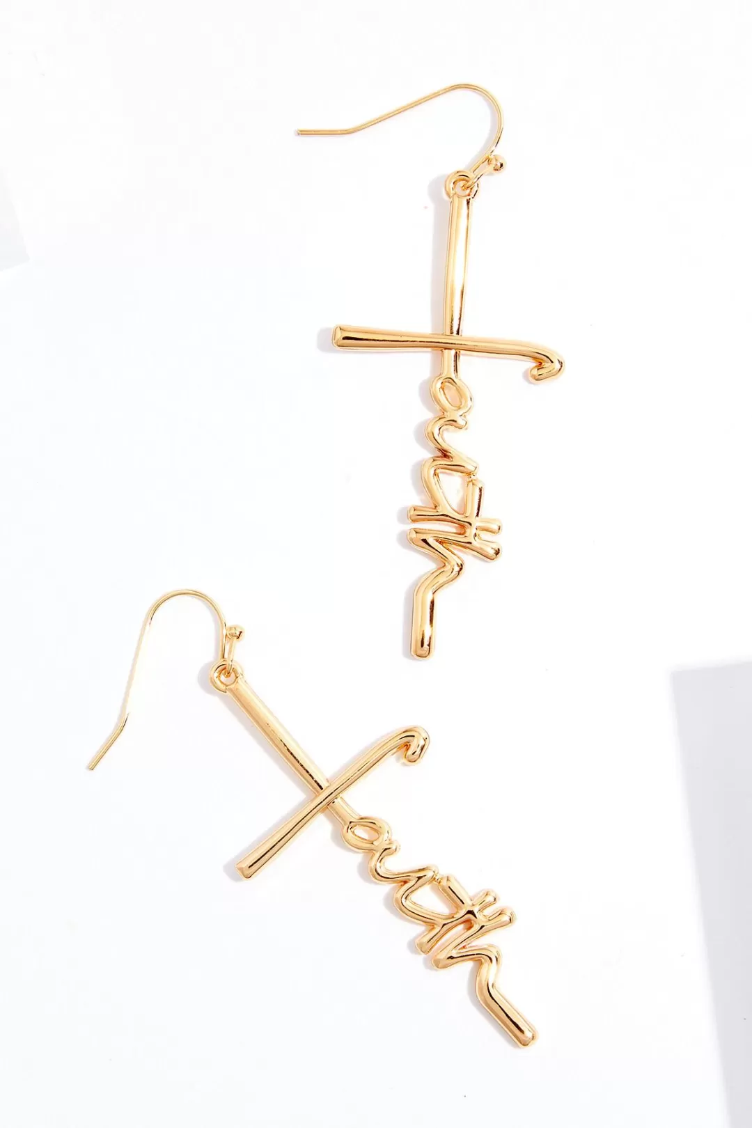 Cato Inspirational | Earrings | Faith Linear Script Earrings