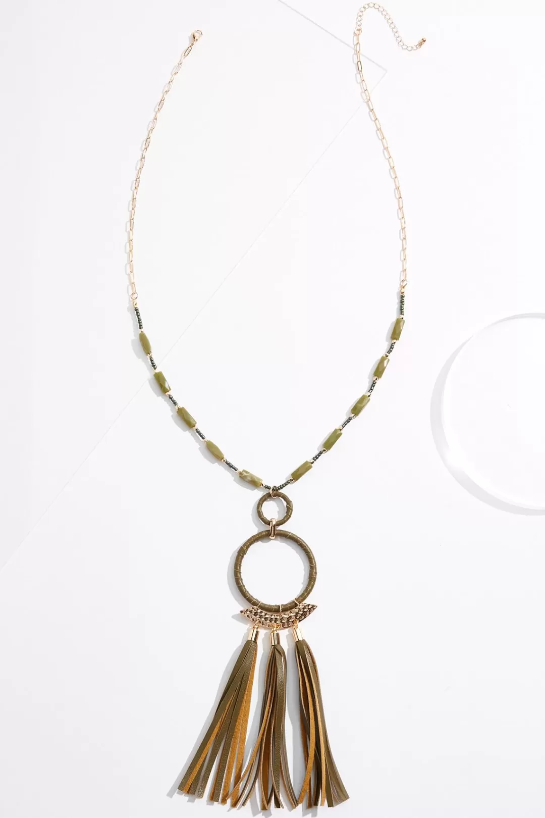 Cato Necklaces | Faux Leather Wrapped Tassel Necklace