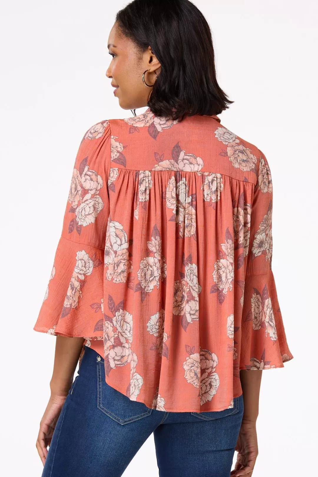 Cato Tops | Fiery Floral Shirt