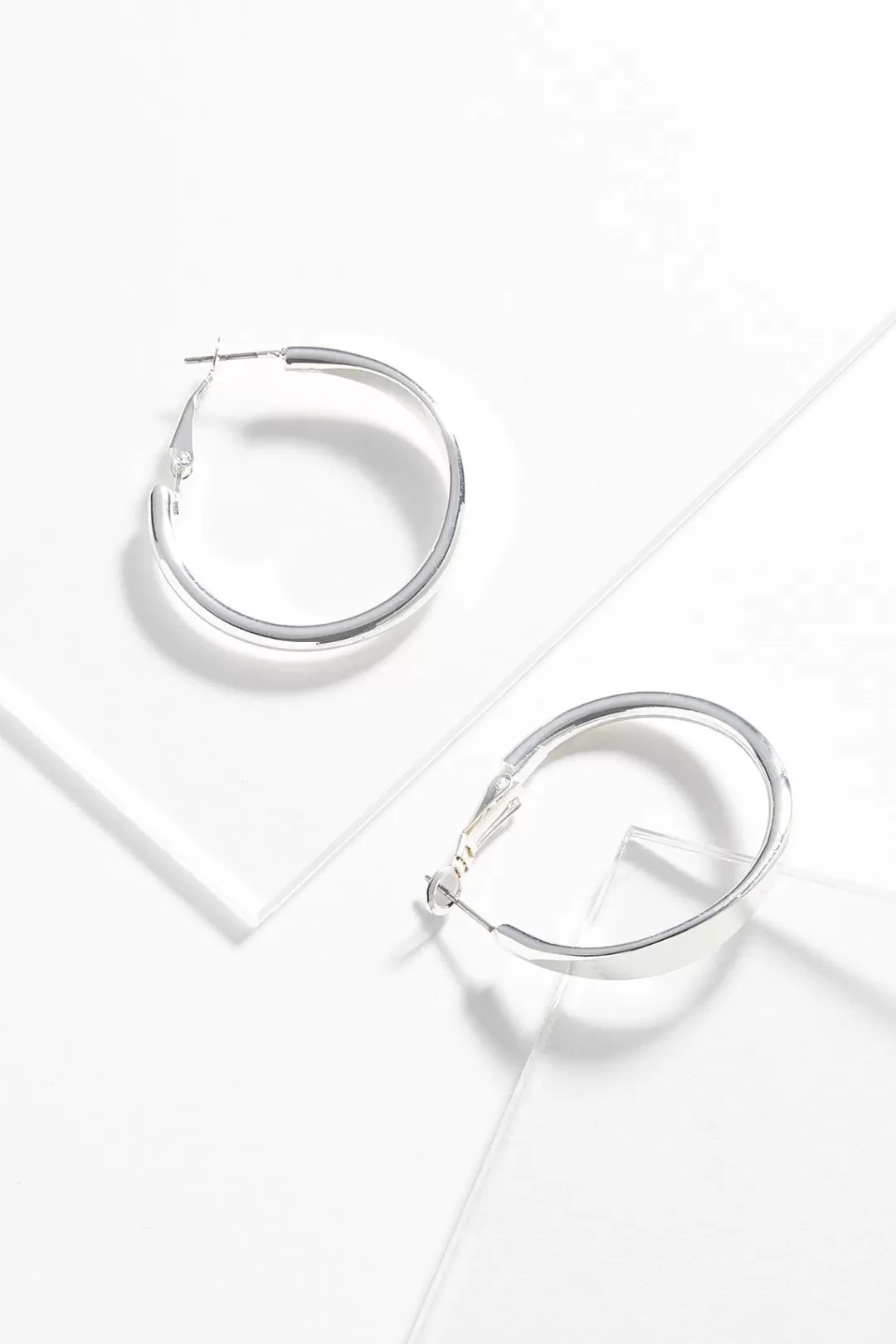 Cato Earrings | Flattened Hoop Earrings