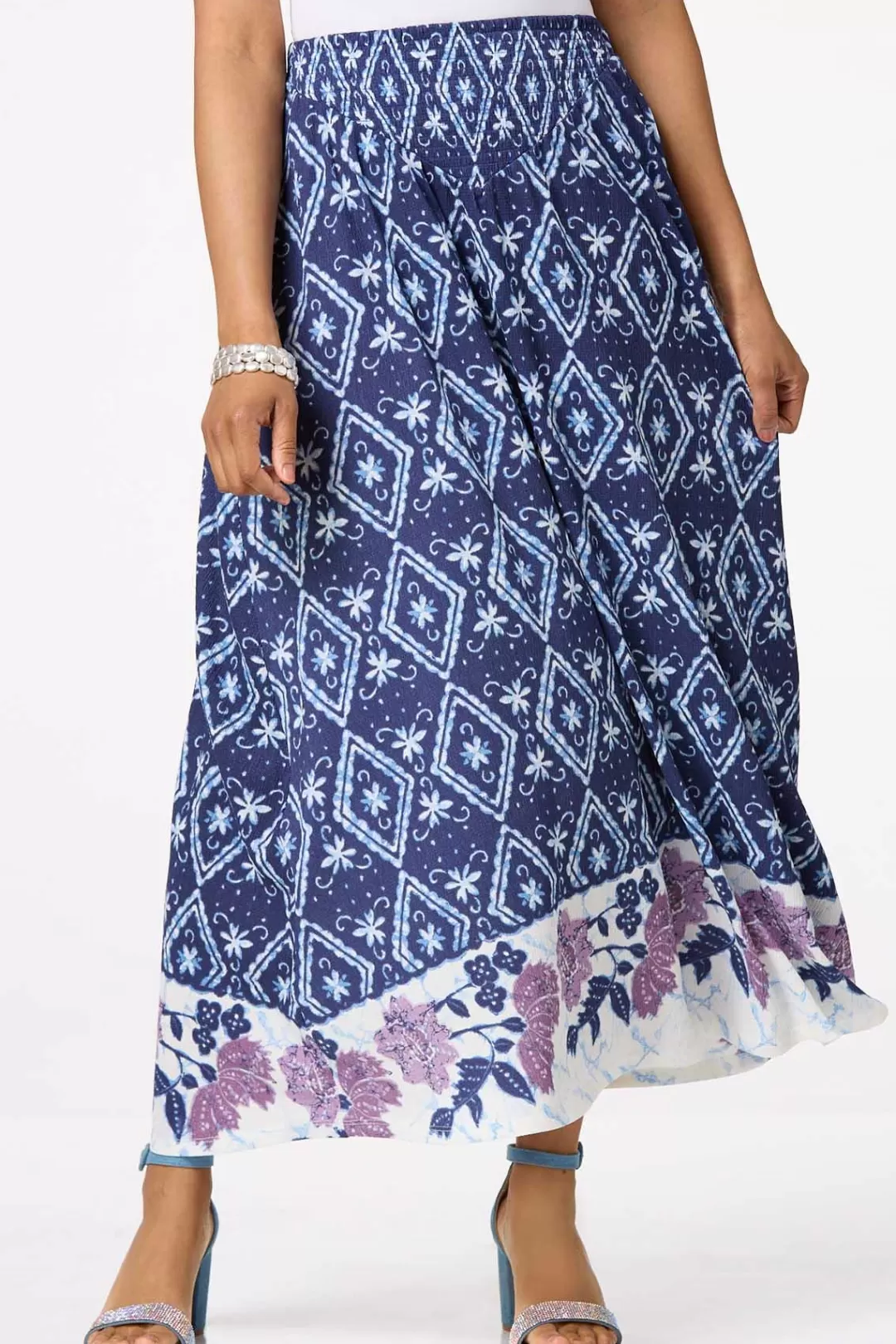 Cato Skirts | Floral Border Maxi Skirt