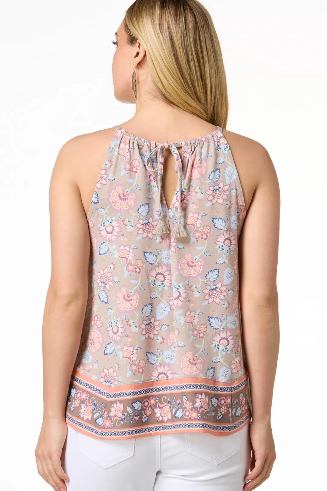 Cato Tops | Floral Border Tank