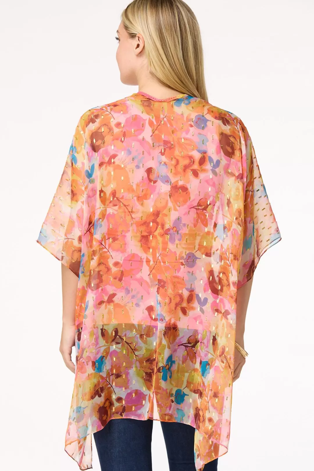 Cato Cover Ups | Tops | Floral Metallic Kimono