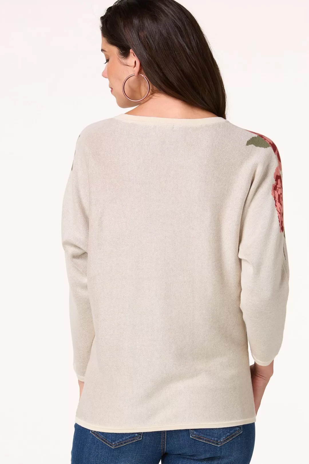 Cato Sweaters | Floral Sleeve Sweater