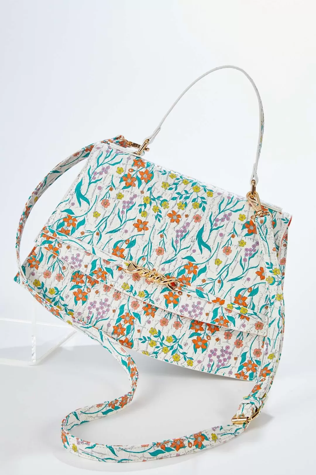 Cato Handbags | Floral Textured Satchel