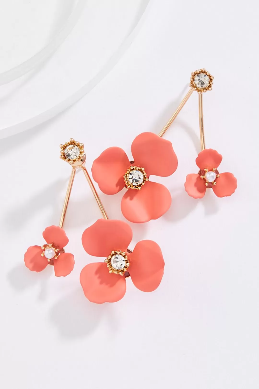 Cato Earrings | Flower Front Back Post Earrings