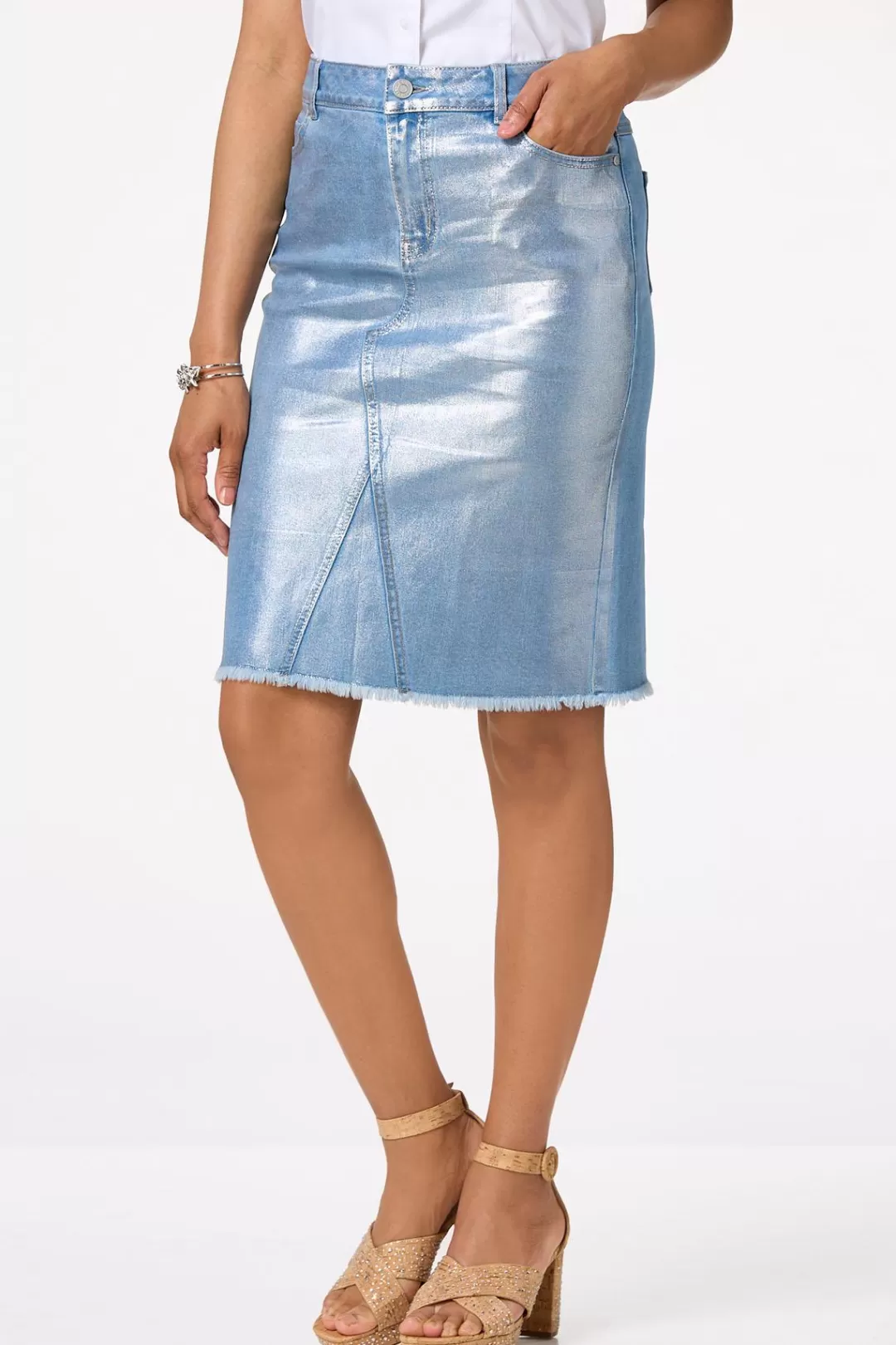 Cato Skirts | Jeans | Foiled Denim Skirt