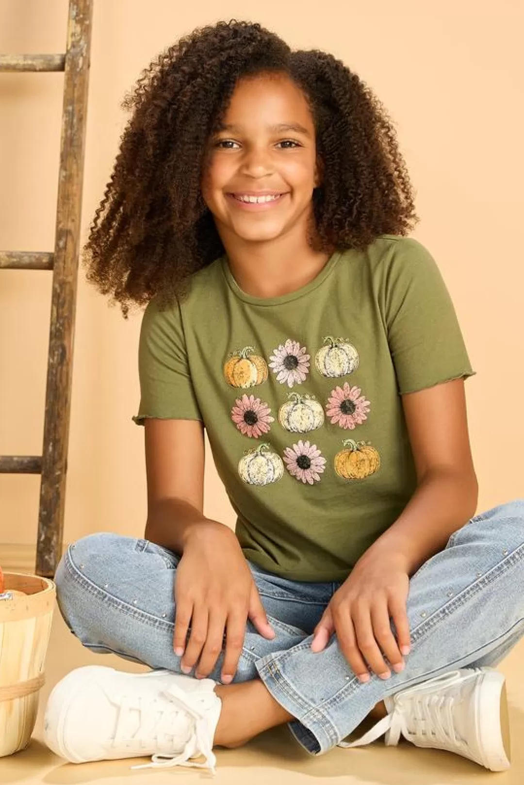 Cato Tops & Jackets | Girls Flower And Pumpkin Tee