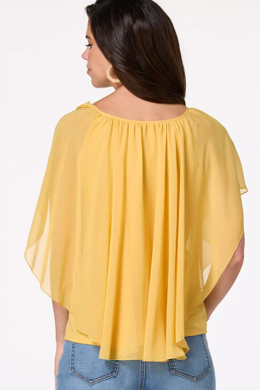 Cato Tops | Golden Lattice Capelet