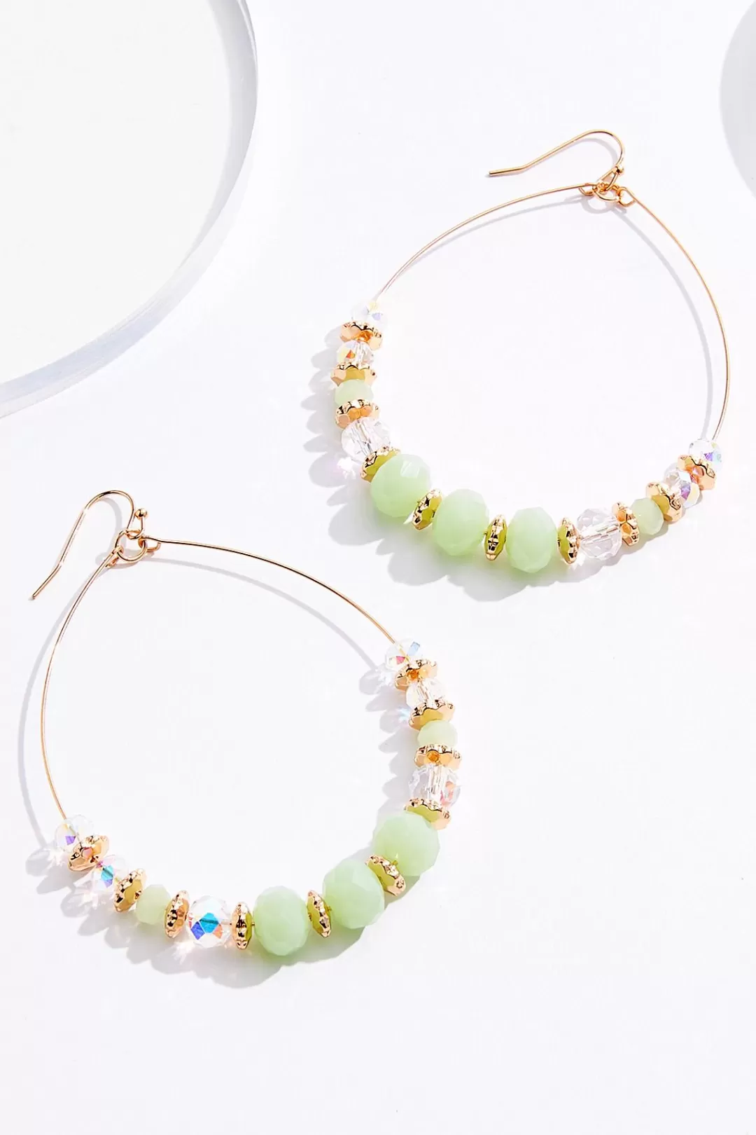 Cato Earrings | Green Glass Wire Tear Earrings