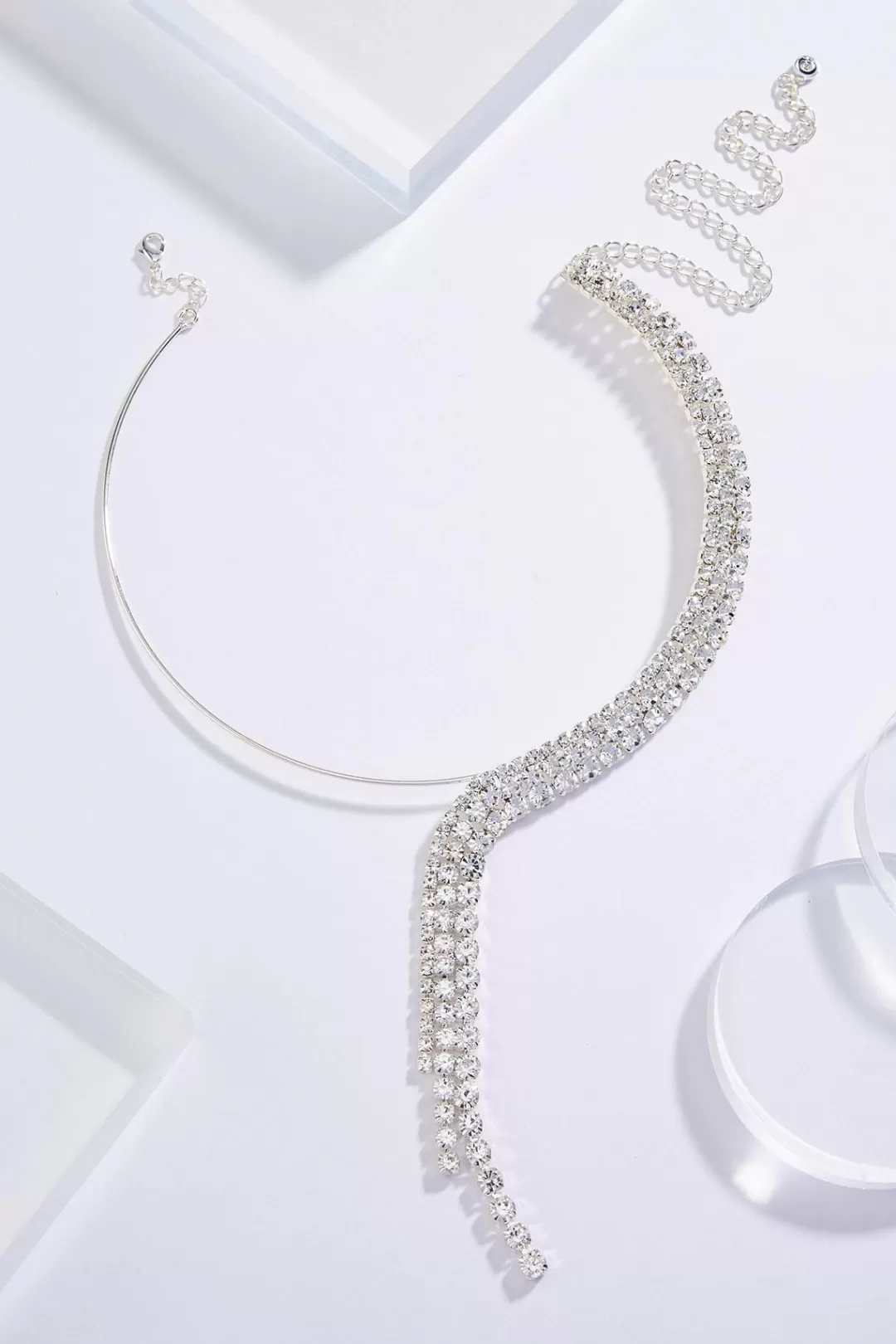 Cato Social Occasion | Necklaces | Half Rhinestone Choker Necklace