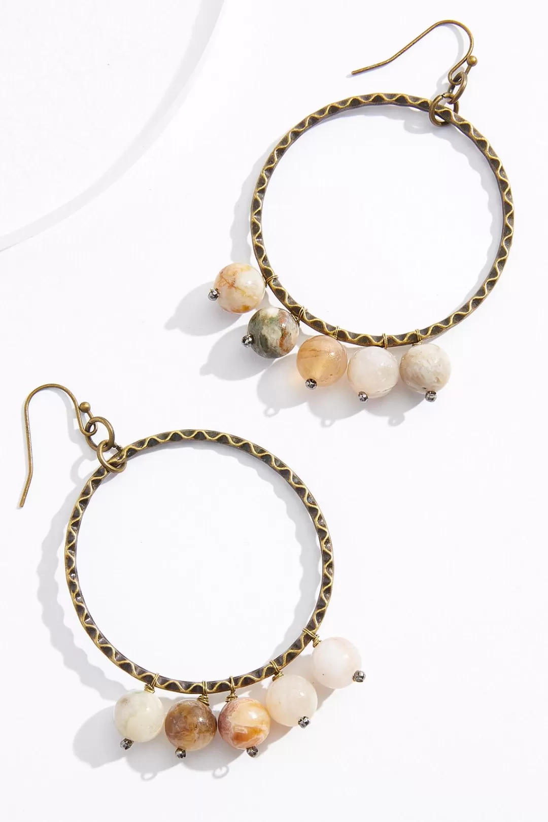 Cato Earrings | Hammered Circle Shaky Bead Earrings